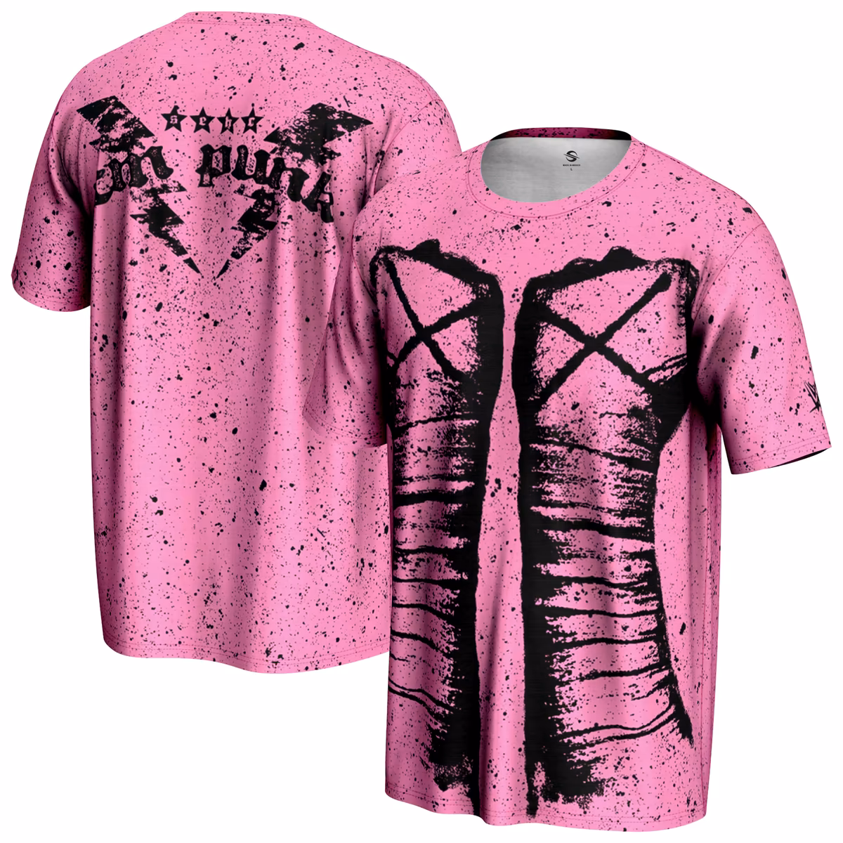 Men's ProSphere Pink CM Punk Fists T-Shirt 9 Men's ProSphere Pink CM Punk Fists T-Shirt