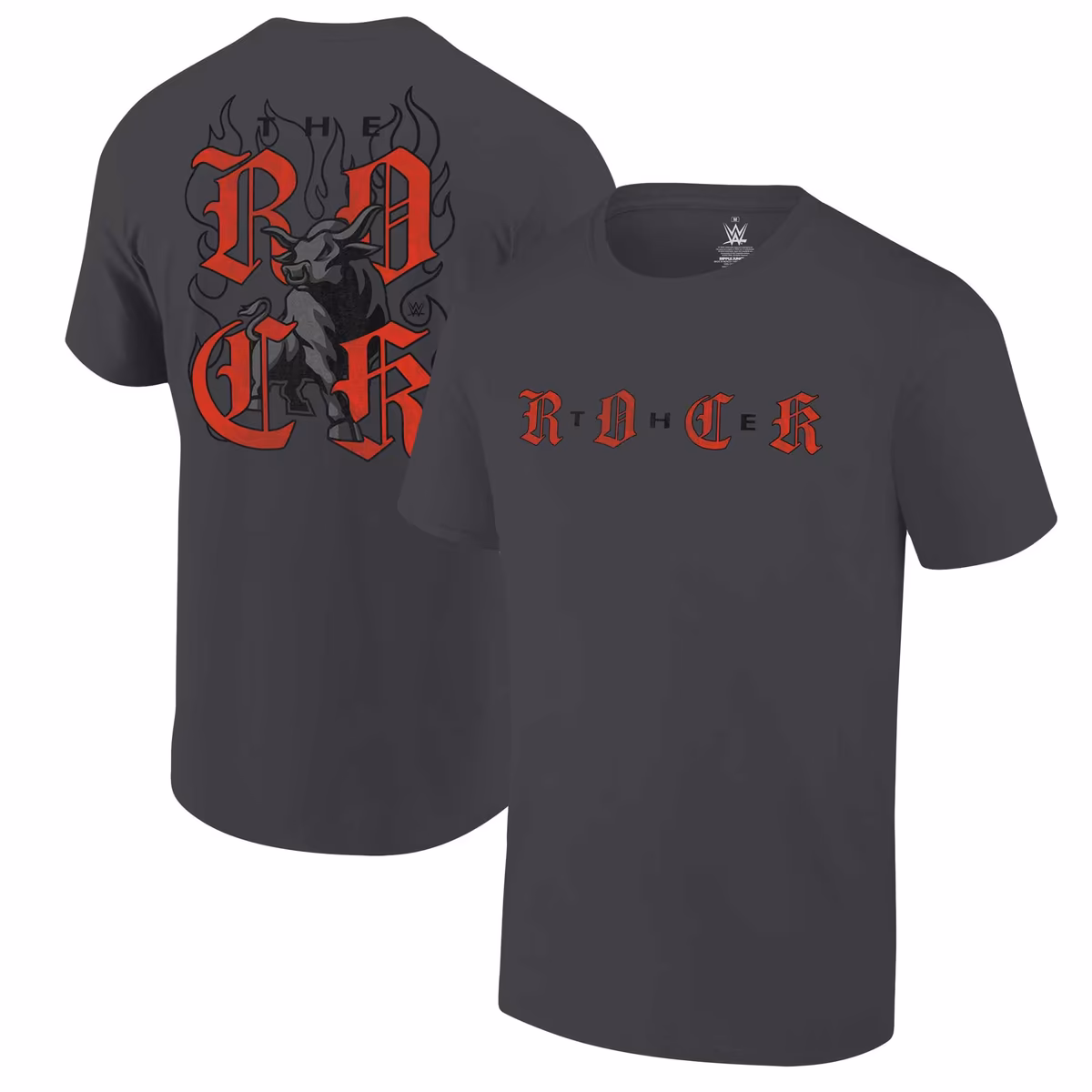 Men's Ripple Junction Charcoal The Rock Bull and Flames T-Shirt 8 Men's Ripple Junction Charcoal The Rock Bull and Flames T-Shirt