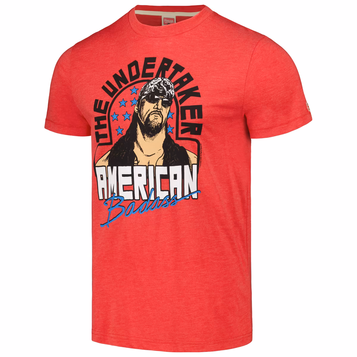 Men's Homage Heather Red The Undertaker American Badass Tri-Blend T-Shirt 3 Men's Homage Heather Red The Undertaker American Badass Tri-Blend T-Shirt