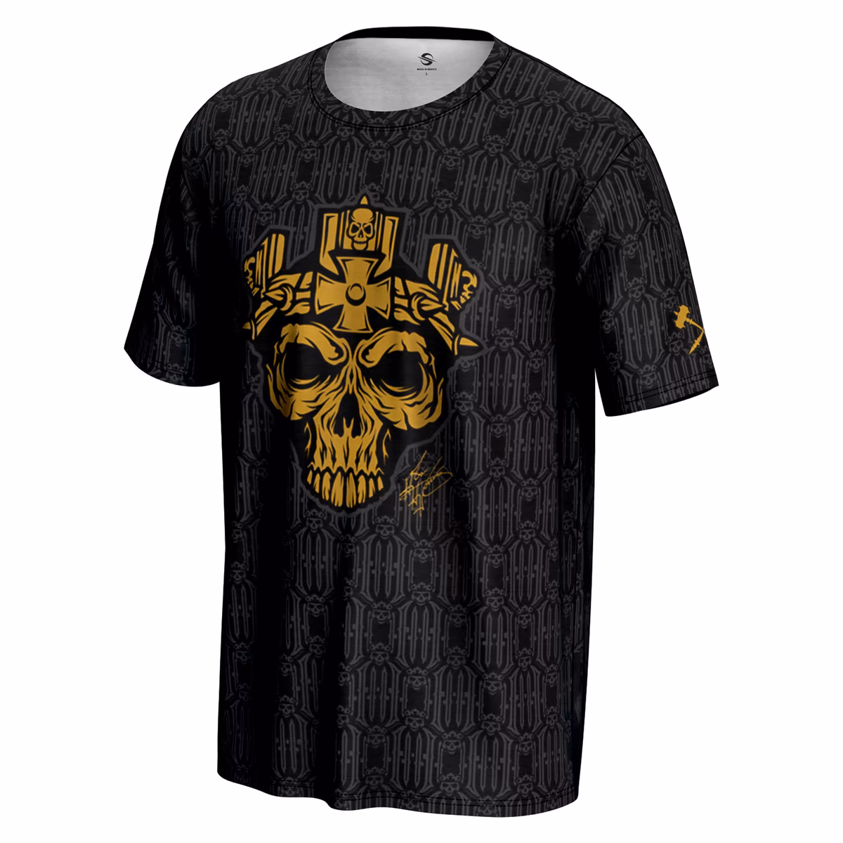 Men's ProSphere Black Triple H Gold Skull King T-Shirt 3 Men's ProSphere Black Triple H Gold Skull King T-Shirt