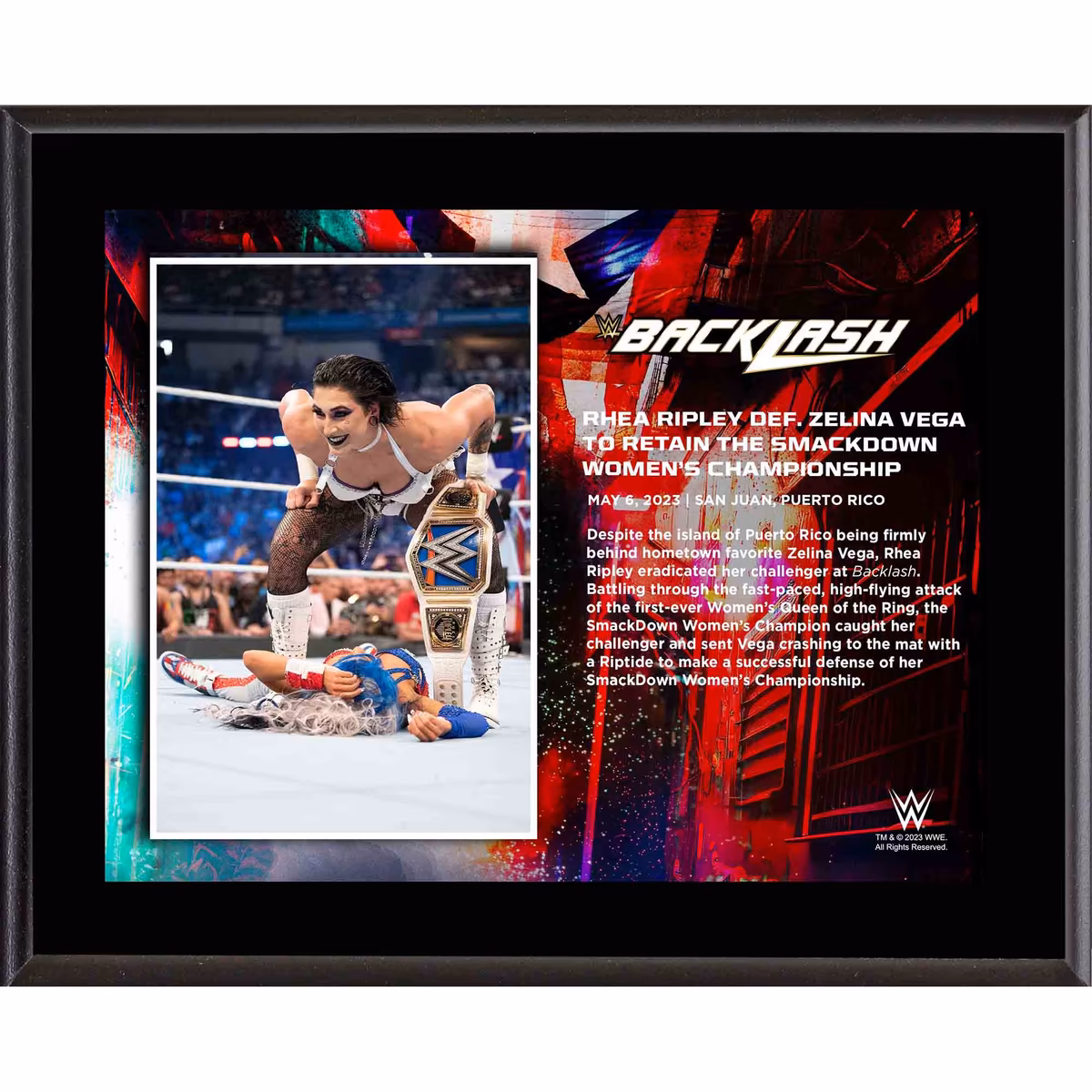 Rhea Ripley 10.5" x 13" 2023 Backlash Sublimated Plaque 21 Rhea Ripley 10.5" x 13" 2023 Backlash Sublimated Plaque