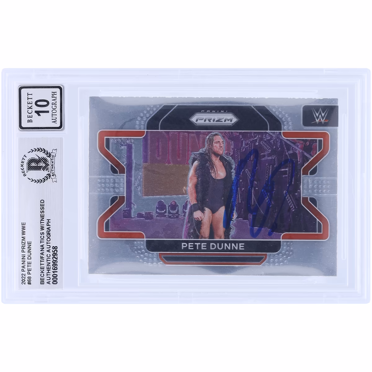 Pete Dunne WWE Autographed 2022 Panini Prizm #68 Beckett Fanatics Witnessed Authenticated 10 Card 4 Pete Dunne WWE Autographed 2022 Panini Prizm #68 Beckett Fanatics Witnessed Authenticated 10 Card