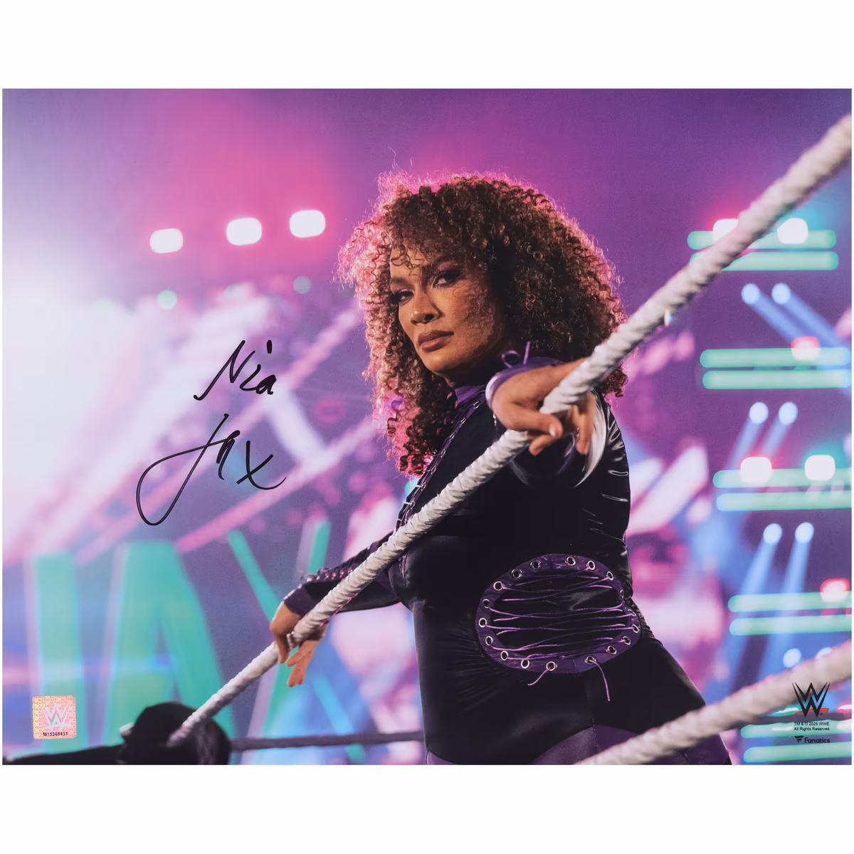 Nia Jax WWE Autographed 16" x 20" Leaning On The Ropes Photograph