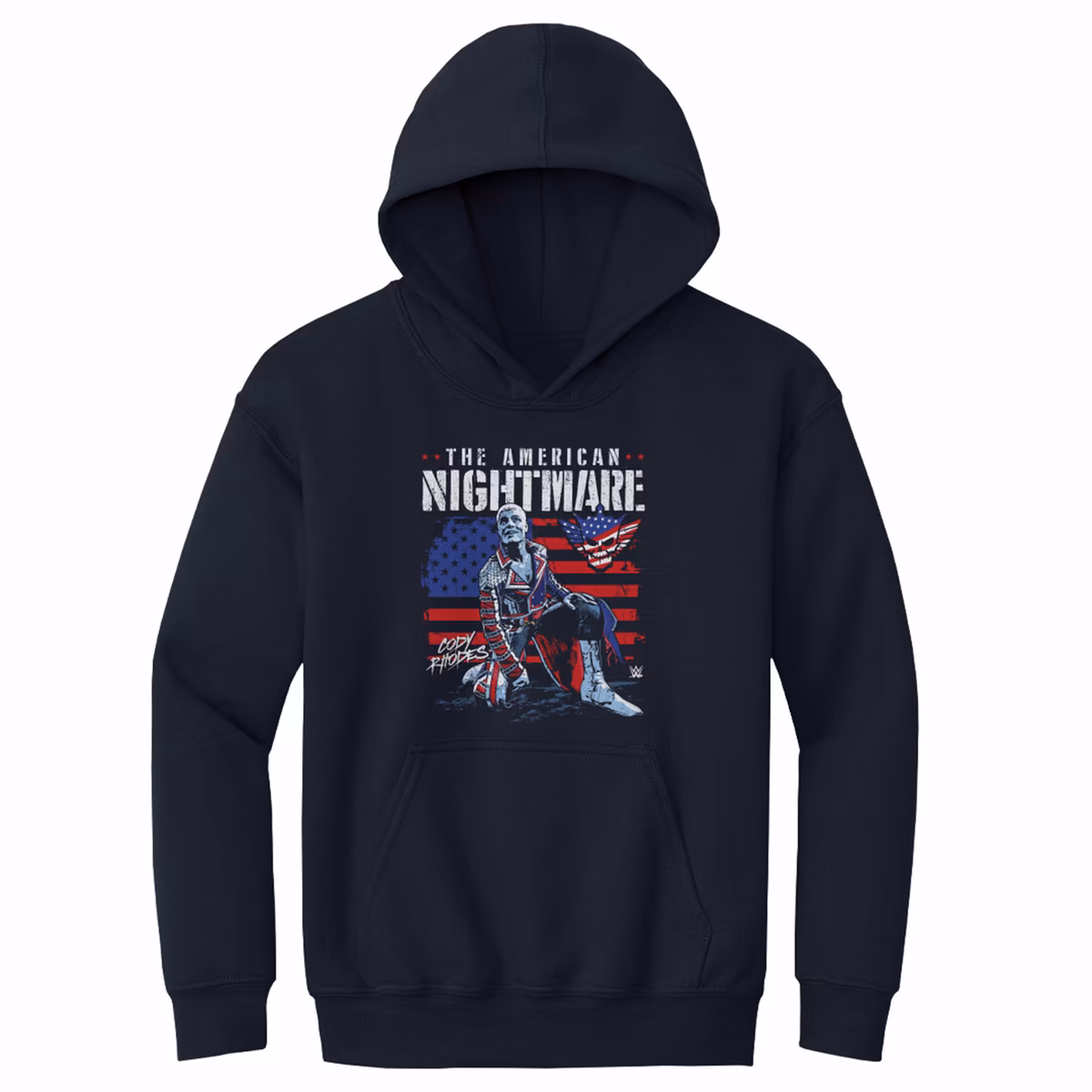 Youth 500 Level Navy Cody Rhodes American Flag Pullover Hoodie 6 Youth 500 Level Navy Cody Rhodes American Flag Pullover Hoodie