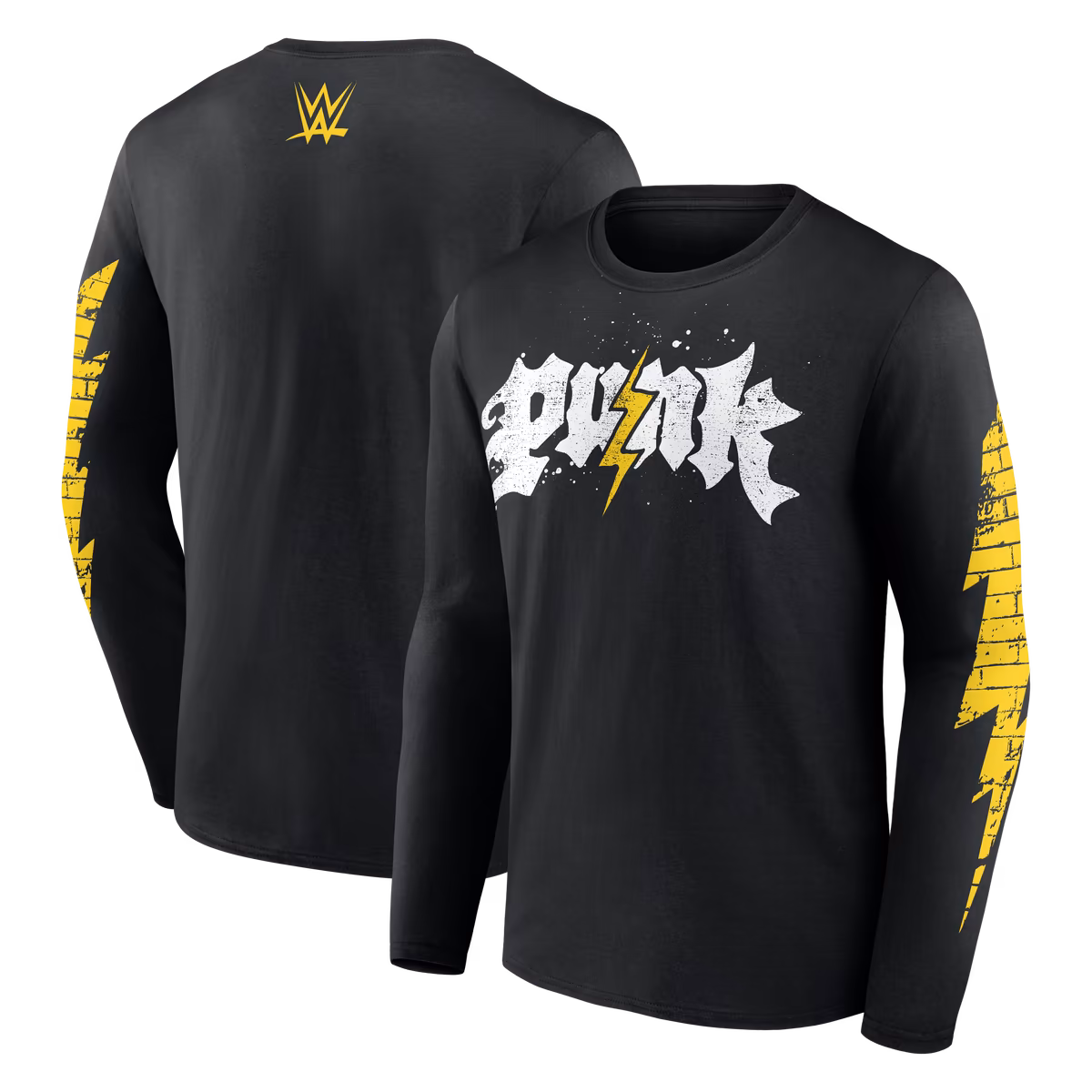 Men's Black CM Punk Electric Punk Long Sleeve T-Shirt 2 Men's Black CM Punk Electric Punk Long Sleeve T-Shirt