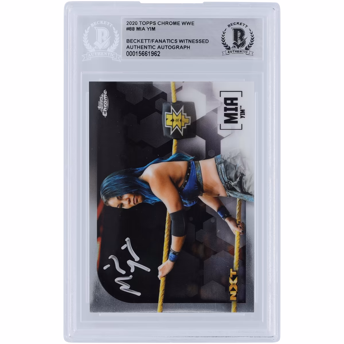 Michin WWE Autographed 2020 Topps Chrome #88 Beckett Fanatics Witnessed Authenticated Card