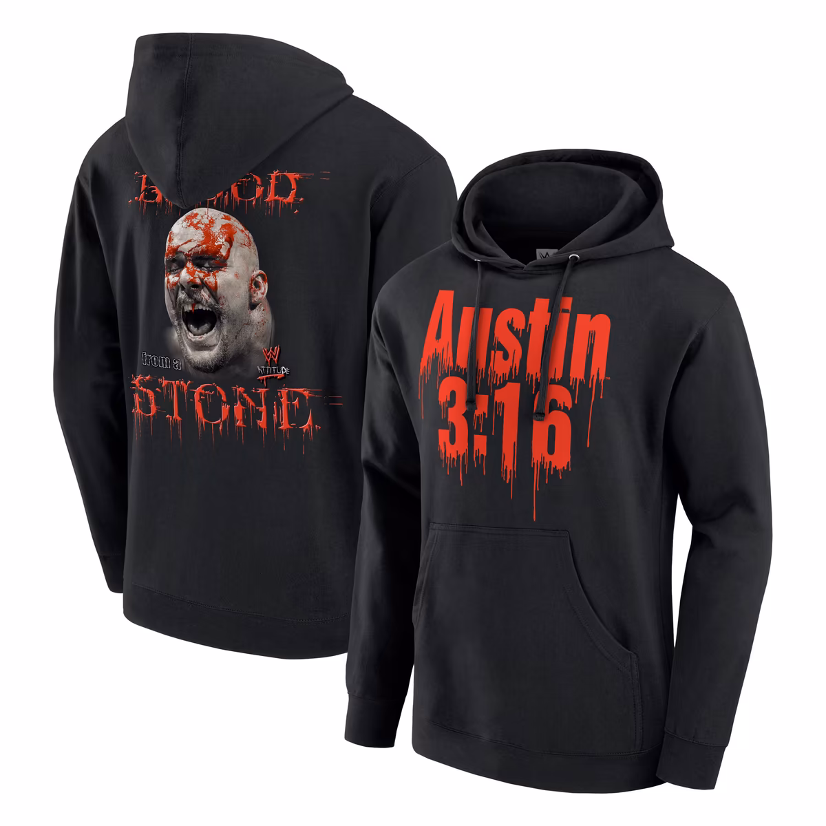 Men's Black "Stone Cold" Steve Austin Blood From A Stone Pullover Hoodie 2 Men's Black "Stone Cold" Steve Austin Blood From A Stone Pullover Hoodie