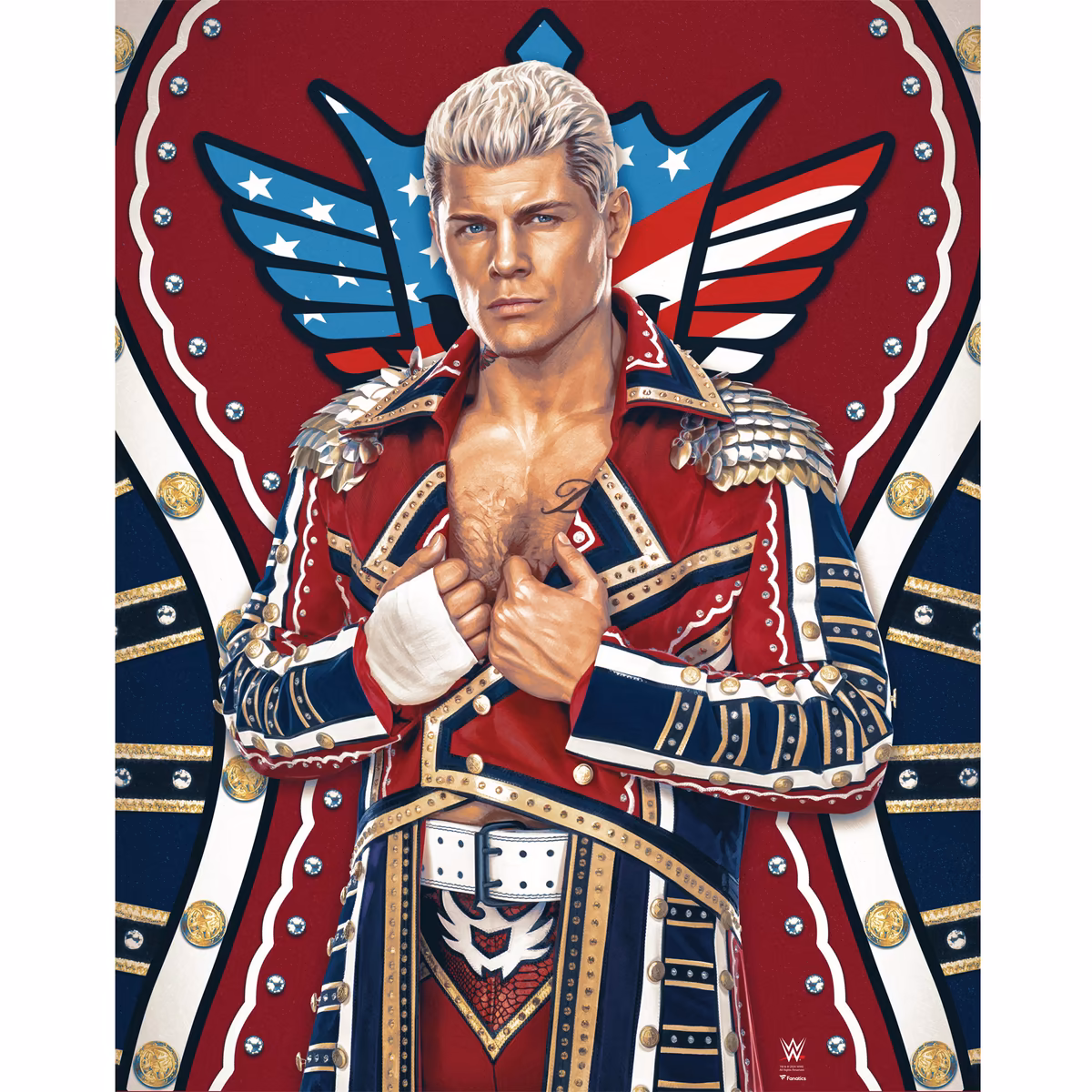 Cody Rhodes WWE 16" x 20" Art Print - Art by Brian Konnick