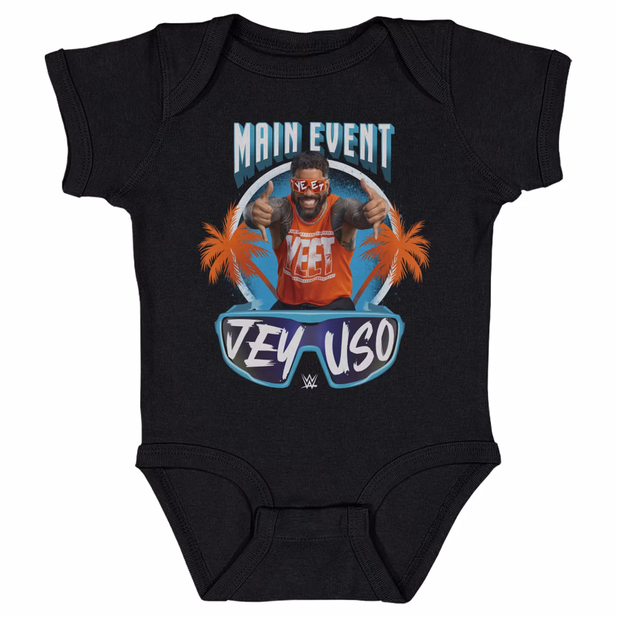 Infant 500 Level Black Jey Uso Main Event Palms Bodysuit