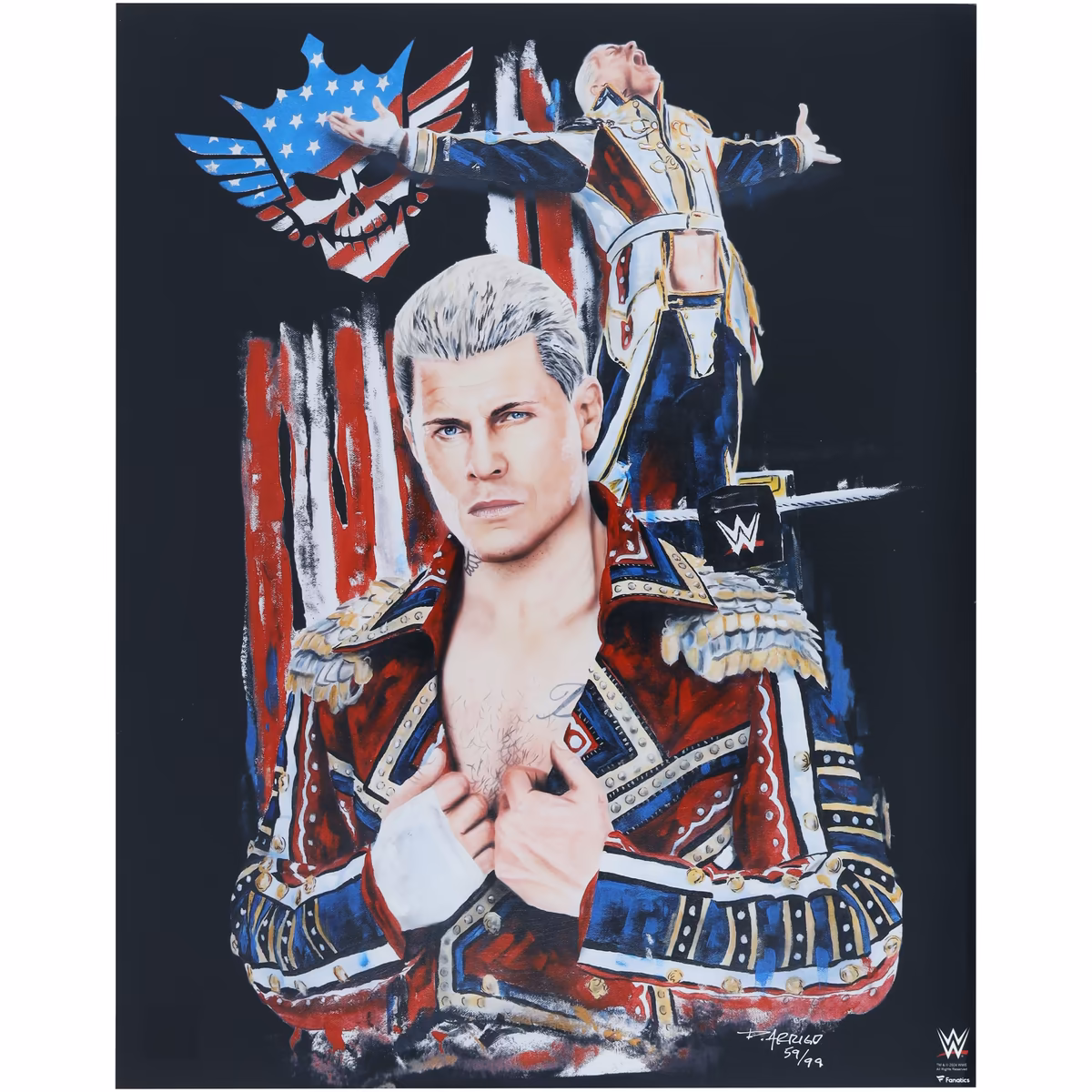 Cody Rhodes WWE Unsigned 16" x 20" Photo Print - Art by David Arrigo - Limited Edition of 99