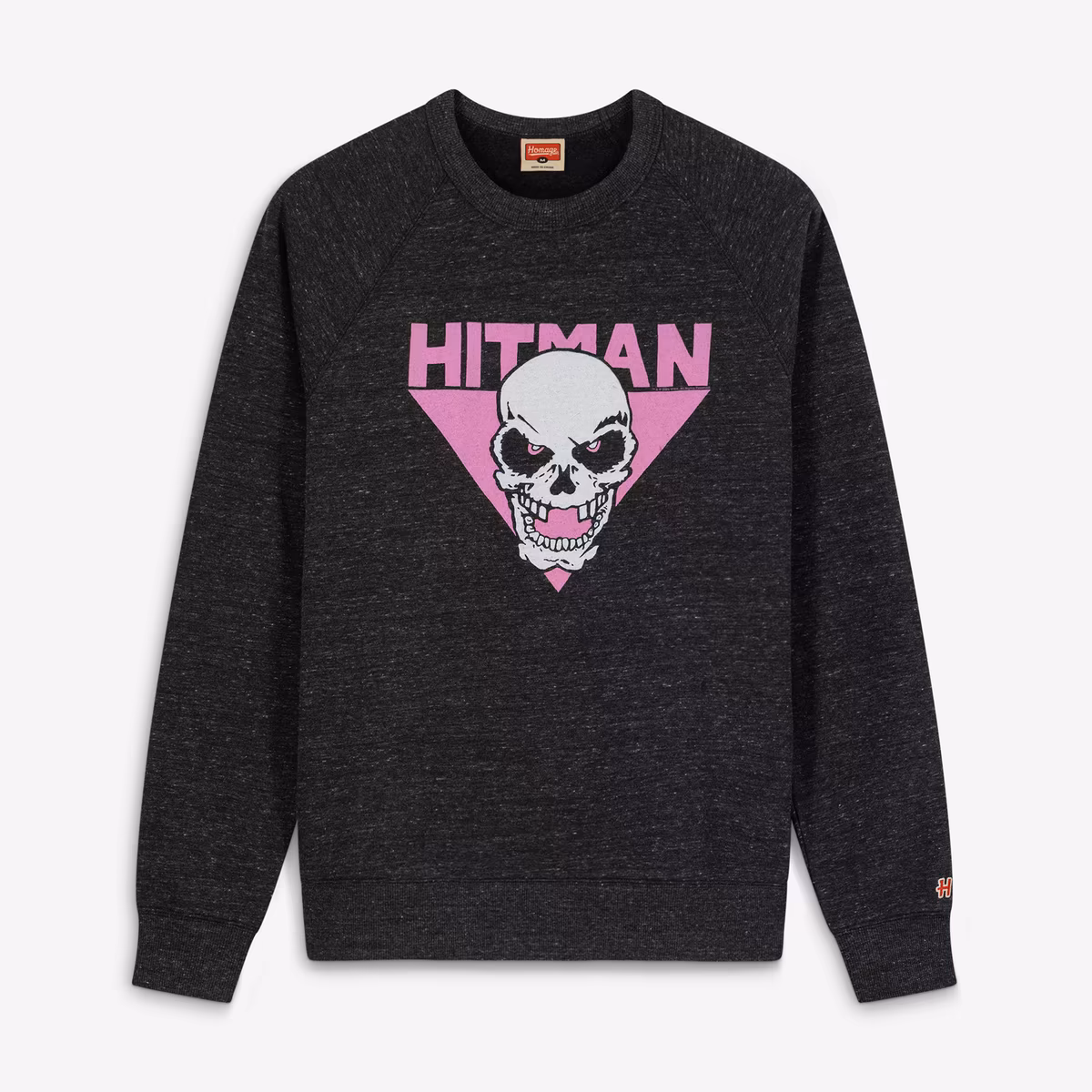 Men's Homage Charcoal Bret Hart Skull Tri-Blend Raglan Sweatshirt 8 Men's Homage Charcoal Bret Hart Skull Tri-Blend Raglan Sweatshirt