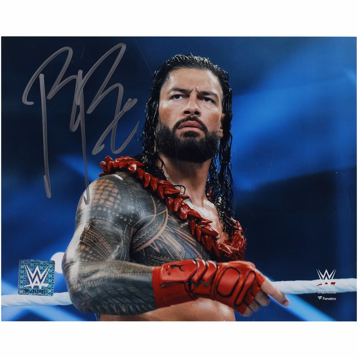 Roman Reigns WWE Autogrpahed 8" x 10" Standing In Ring Photograph 2 Roman Reigns WWE Autogrpahed 8" x 10" Standing In Ring Photograph