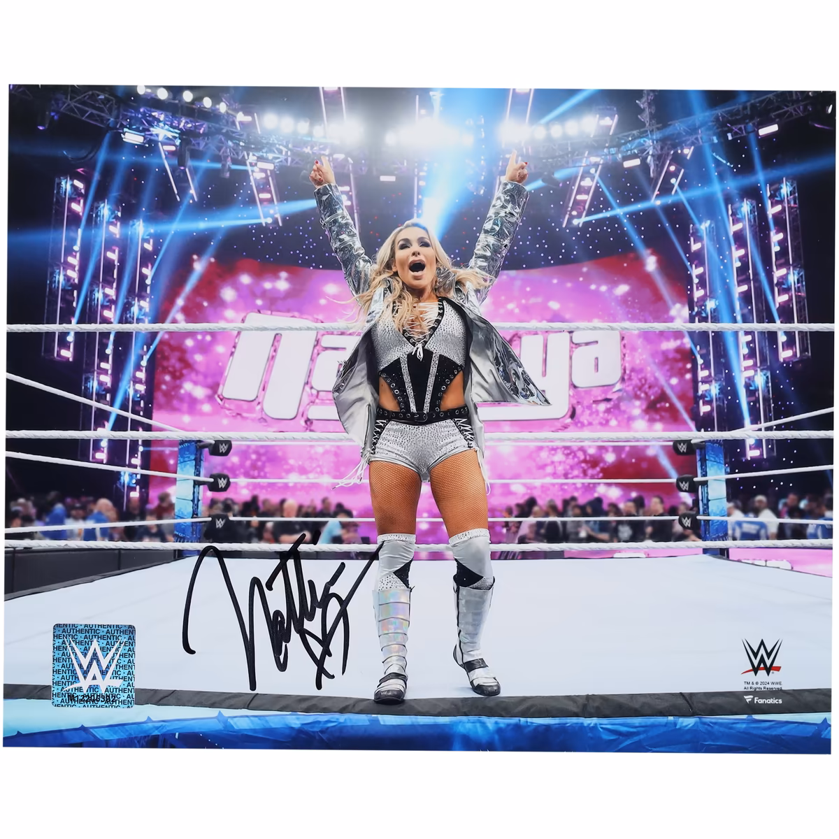 Natalya WWE Autographed 8" x 10" Entrance On Apron Photograph