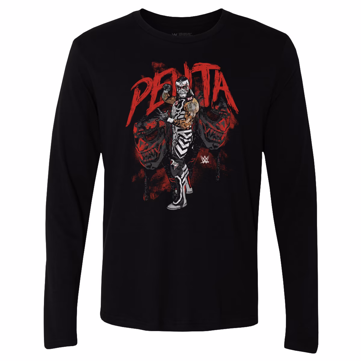 Men's 500 Level Black Penta Grunge Pose Long Sleeve T-Shirt