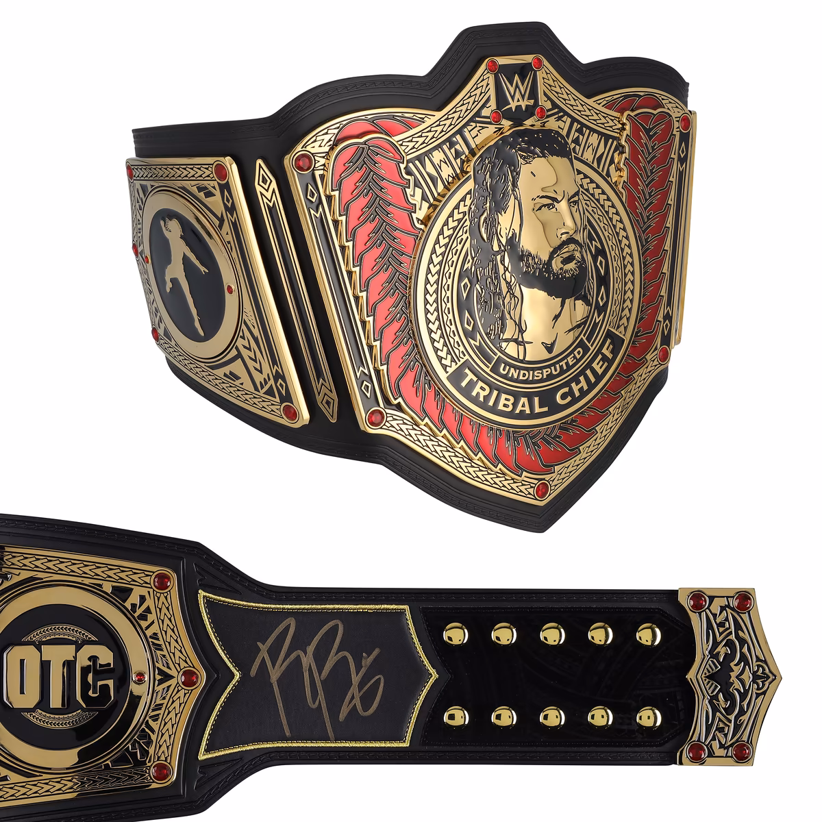 Roman Reigns WWE Autographed Tribal Chief Replica Championship Title Belt 9 Roman Reigns WWE Autographed Tribal Chief Replica Championship Title Belt