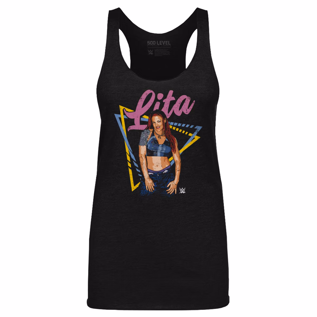 Women's 500 Level Heather Black Lita Rebel Tri-Blend Tank Top 2 Women's 500 Level Heather Black Lita Rebel Tri-Blend Tank Top