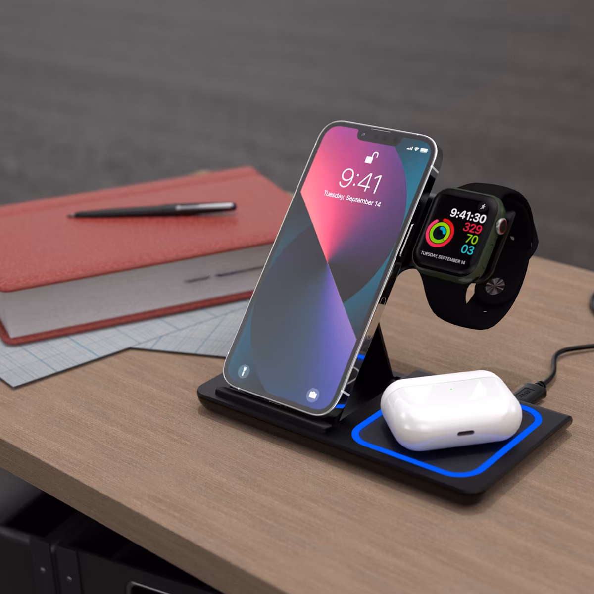 Keyscaper Black CM Punk 3-In-1 Charging Station 3 Keyscaper Black CM Punk 3-In-1 Charging Station