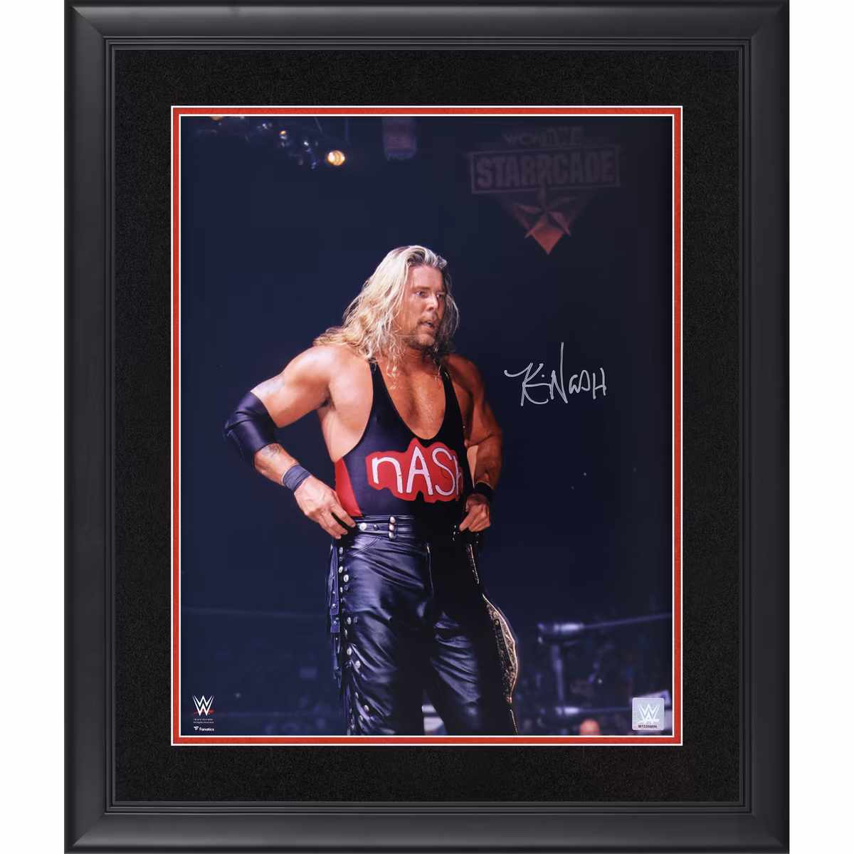 Kevin Nash WWE Framed Autographed 16'' x 20'' Starrcade 1998 Holding Big Gold Title Photograph