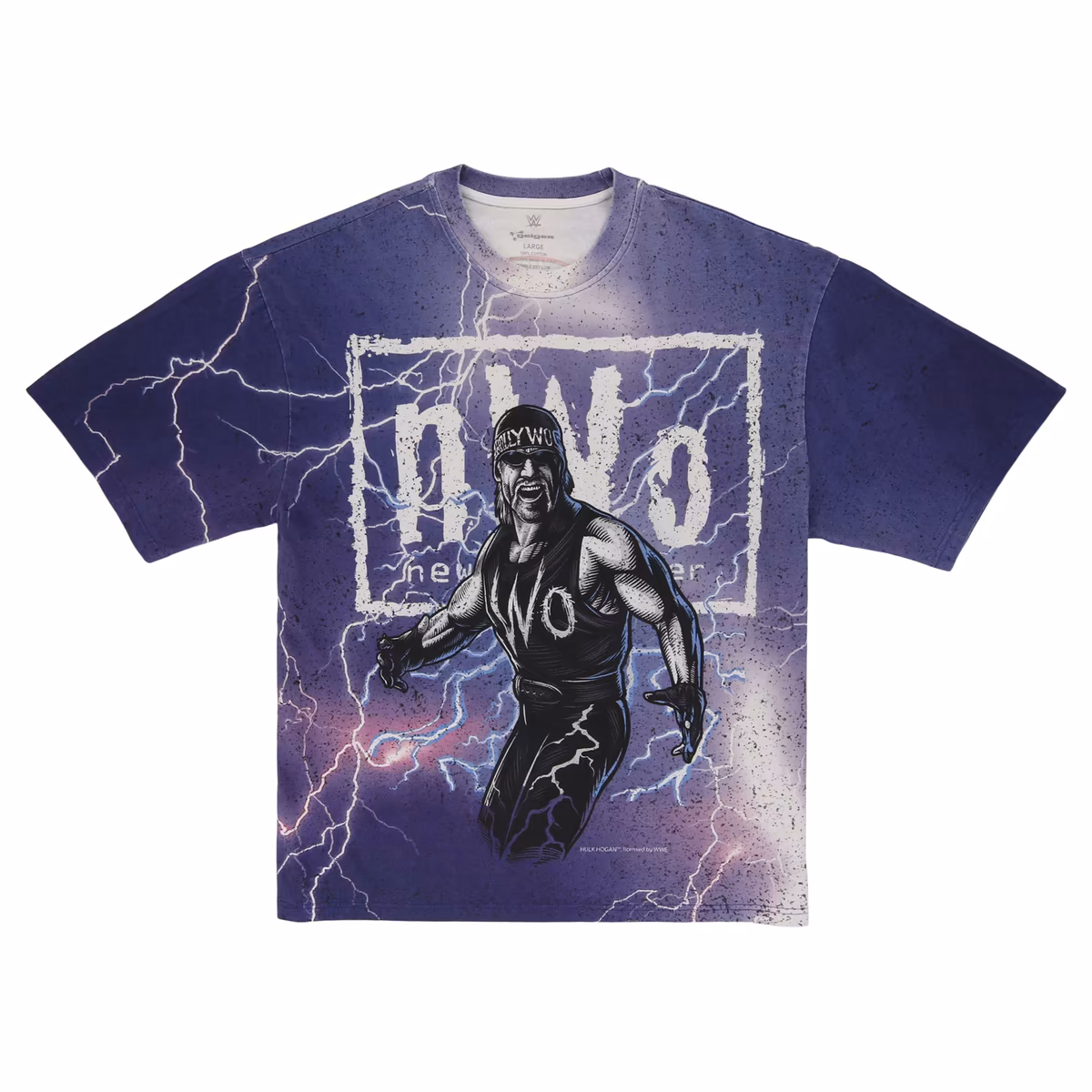 Men's WWE x John Geiger Purple Hulk Hogan nWo Lightning T-Shirt 2 Men's WWE x John Geiger Purple Hulk Hogan nWo Lightning T-Shirt