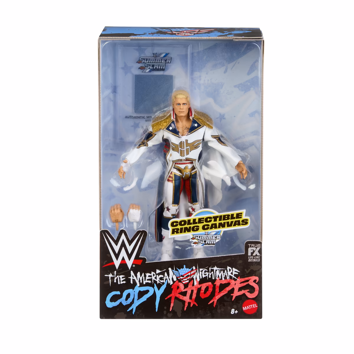 Cody Rhodes WWE Mattel Elite Collection SummerSlam 2023 Action Figure with Match-Used Acrylic Canvas Display - Fanatics Exclusive