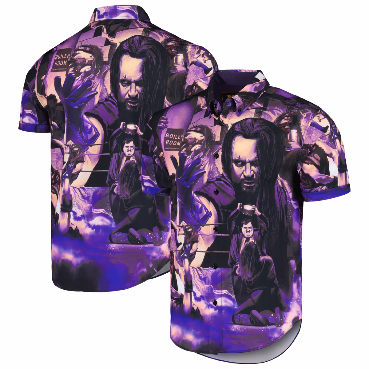 Men's RSVLTS Purple The Undertaker vs. Mankind Boiler Room Brawl KUNUFLEX Button-Down Shirt