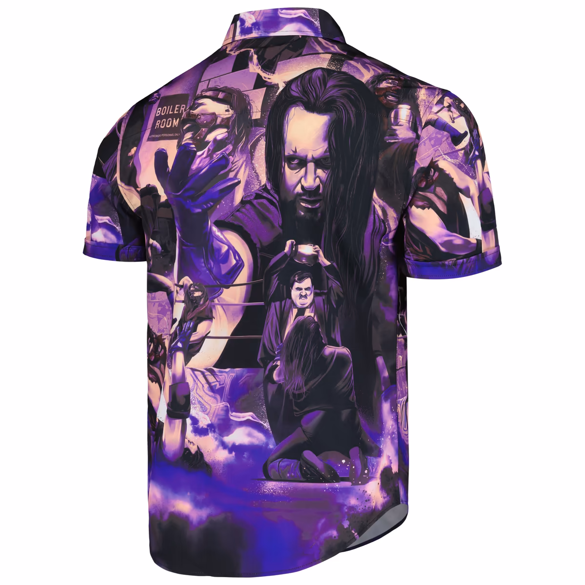 Men's RSVLTS Purple The Undertaker vs. Mankind Boiler Room Brawl KUNUFLEX Button-Down Shirt 4 Men's RSVLTS Purple The Undertaker vs. Mankind Boiler Room Brawl KUNUFLEX Button-Down Shirt