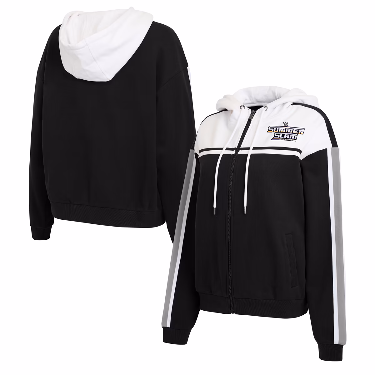Women's WEAR by Erin Andrews Black SummerSlam 2026 Colorblock Full-Zip Hoodie 4 Women's WEAR by Erin Andrews Black SummerSlam 2026 Colorblock Full-Zip Hoodie