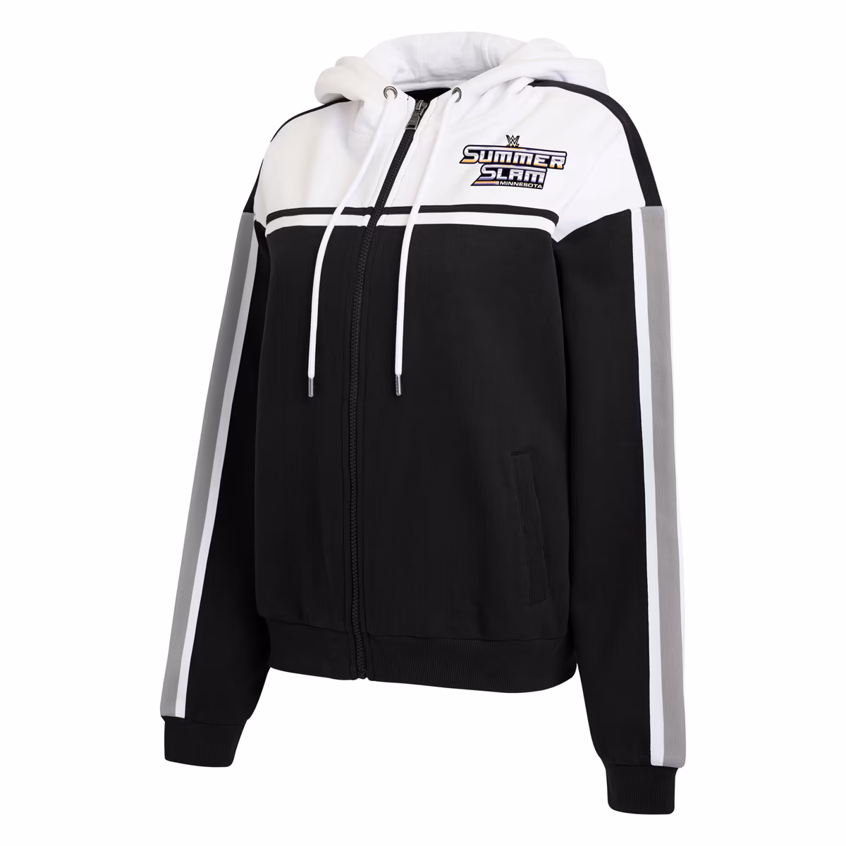 Women's WEAR by Erin Andrews Black SummerSlam 2026 Colorblock Full-Zip Hoodie 5 Women's WEAR by Erin Andrews Black SummerSlam 2026 Colorblock Full-Zip Hoodie