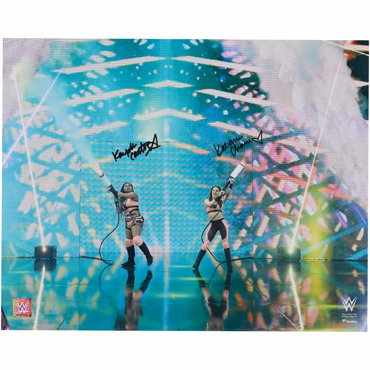 Katana Chance & Kayden Carter WWE Autographed 16" x 20" Entrance Photograph