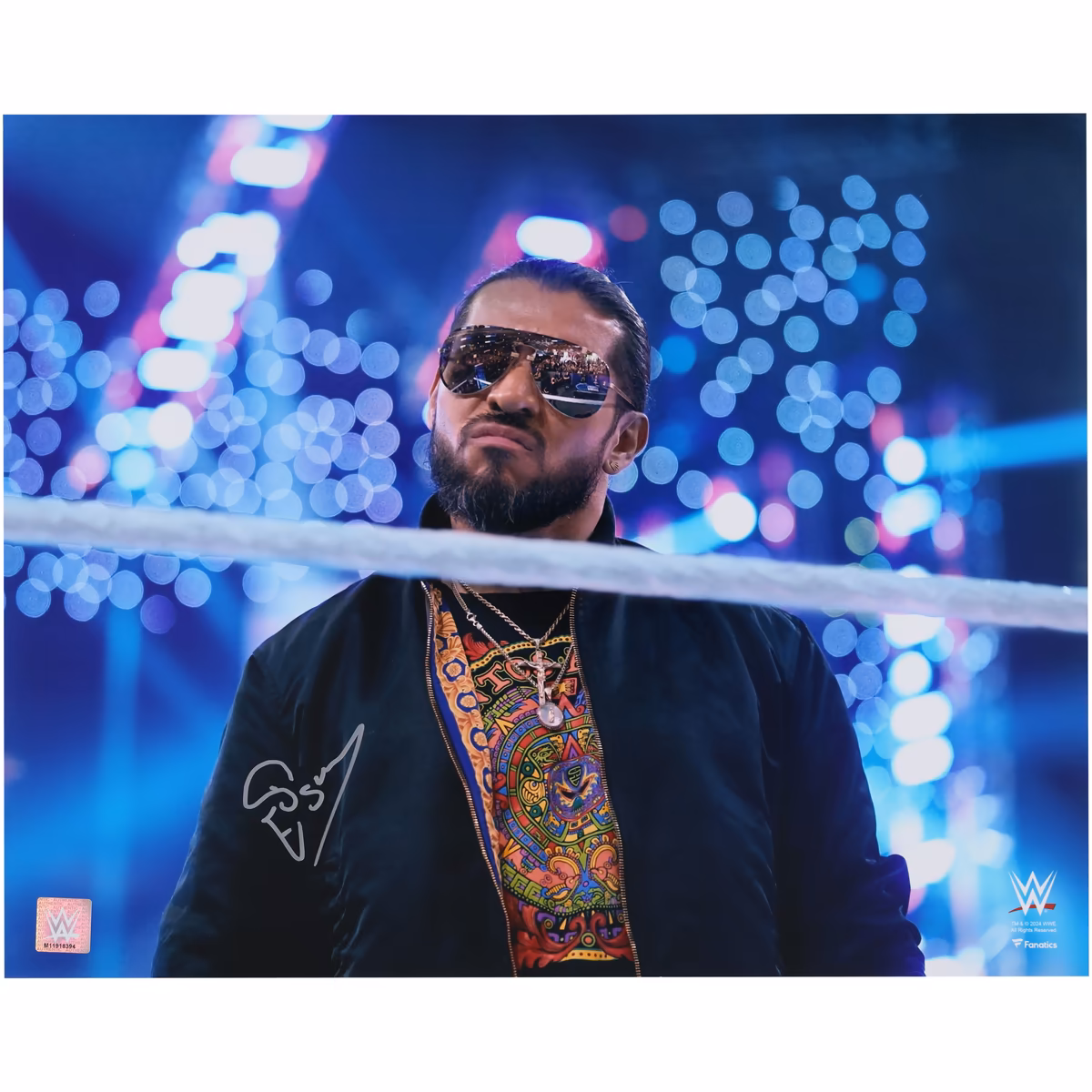 Santos Escobar WWE Autographed 16" x 20" Close-Up In Ring Photograph 1 Santos Escobar WWE Autographed 16" x 20" Close-Up In Ring Photograph
