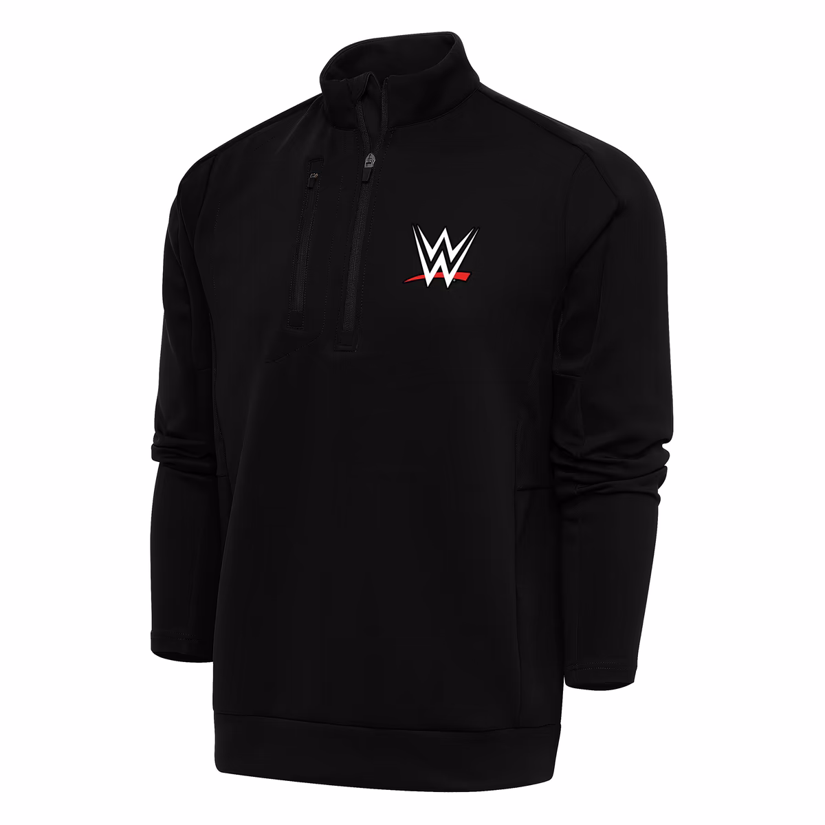 Men's Antigua Black WWE Generation Quarter-Zip Pullover Top