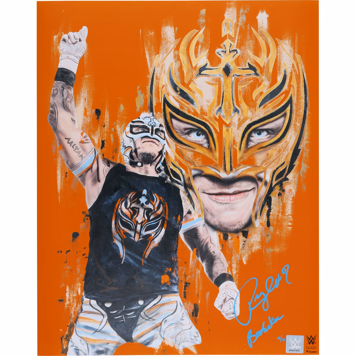 Rey Mysterio WWE Autographed 16" x 20" Photo Print with "Booyaka" Inscription - Art by David Arrigo - Limited Edition of 10 1 Rey Mysterio WWE Autographed 16" x 20" Photo Print with "Booyaka" Inscription - Art by David Arrigo - Limited Edition of 10