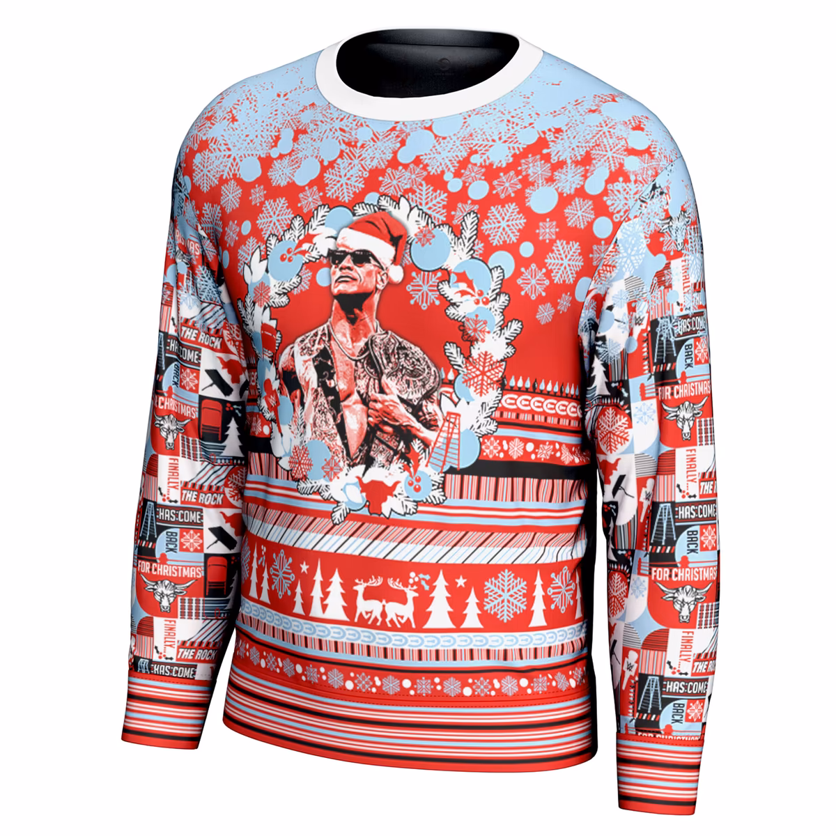 Men's ProSphere Red The Rock Holiday Sweater 3 Men's ProSphere Red The Rock Holiday Sweater