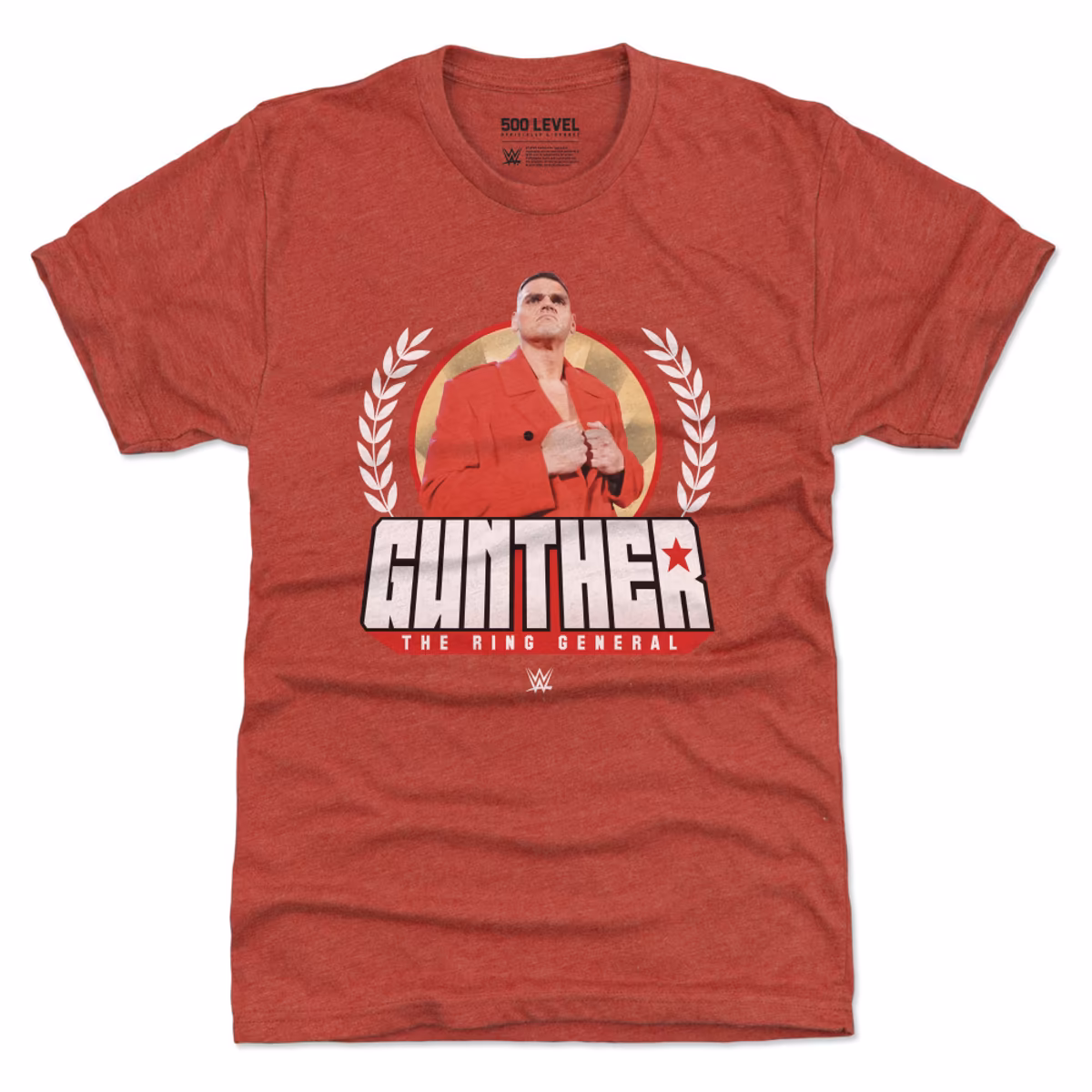 Men's 500 Level Red Gunther The Ring General Tri-Blend T-Shirt