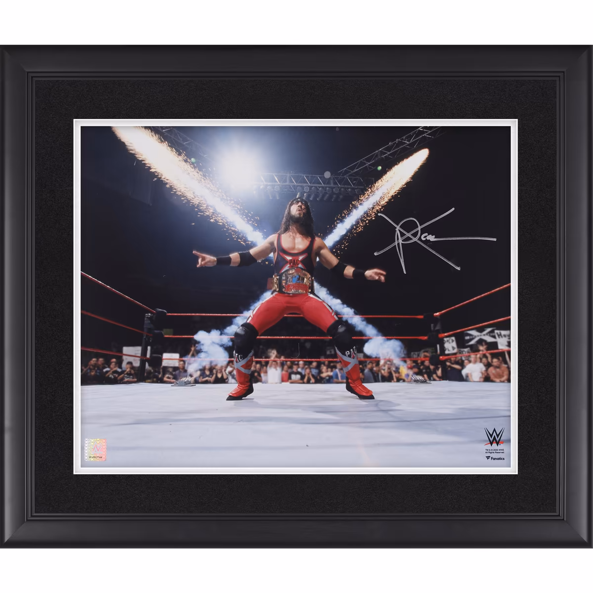X-Pac WWE Autographed Framed 16" x 20" X-Chop Pyro Entrance Photograph