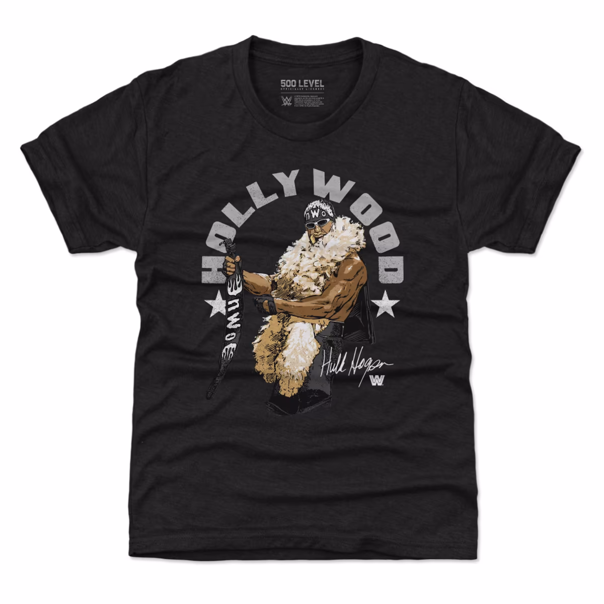 Youth 500 Level Heather Black Hulk Hogan Hollywood Arc T-Shirt