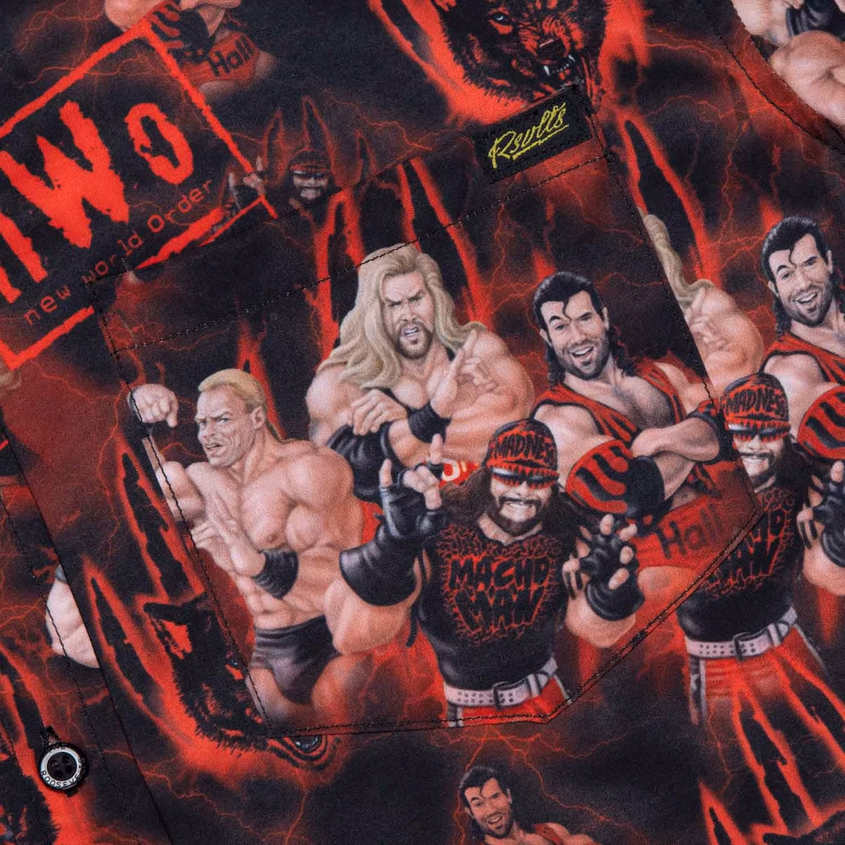 Men's Black/Red nWo Wolfpac Button-Down Shirt 3 Men's Black/Red nWo Wolfpac Button-Down Shirt