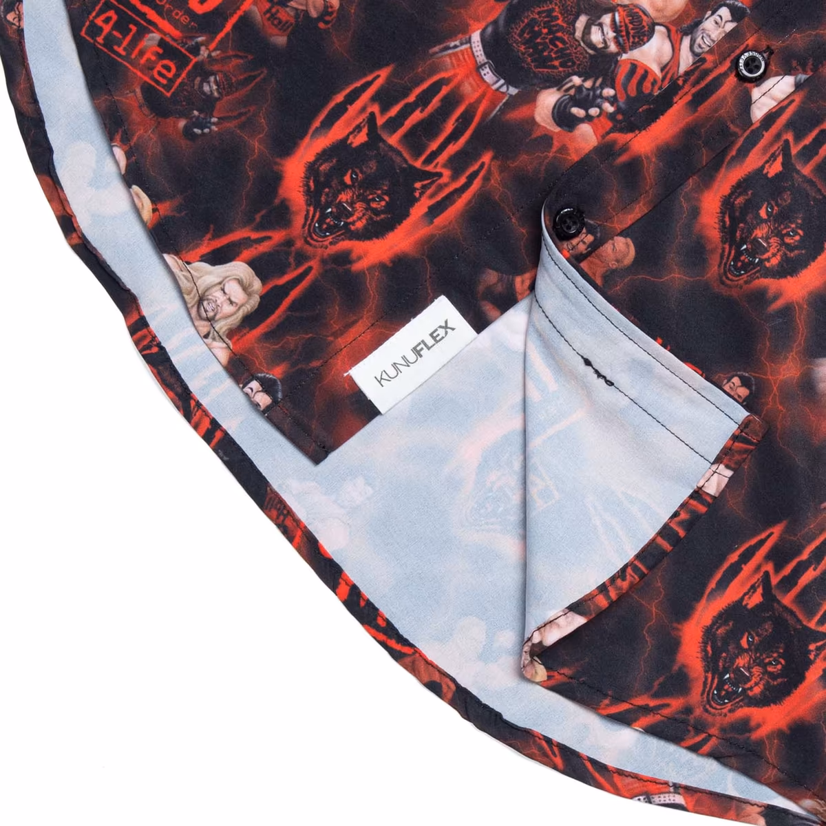 Men's Black/Red nWo Wolfpac Button-Down Shirt 4 Men's Black/Red nWo Wolfpac Button-Down Shirt
