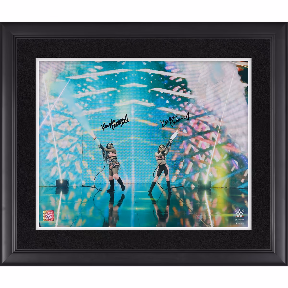 Katana Chance & Kayden Carter WWE Autographed Framed 16" x 20" Entrance Photograph