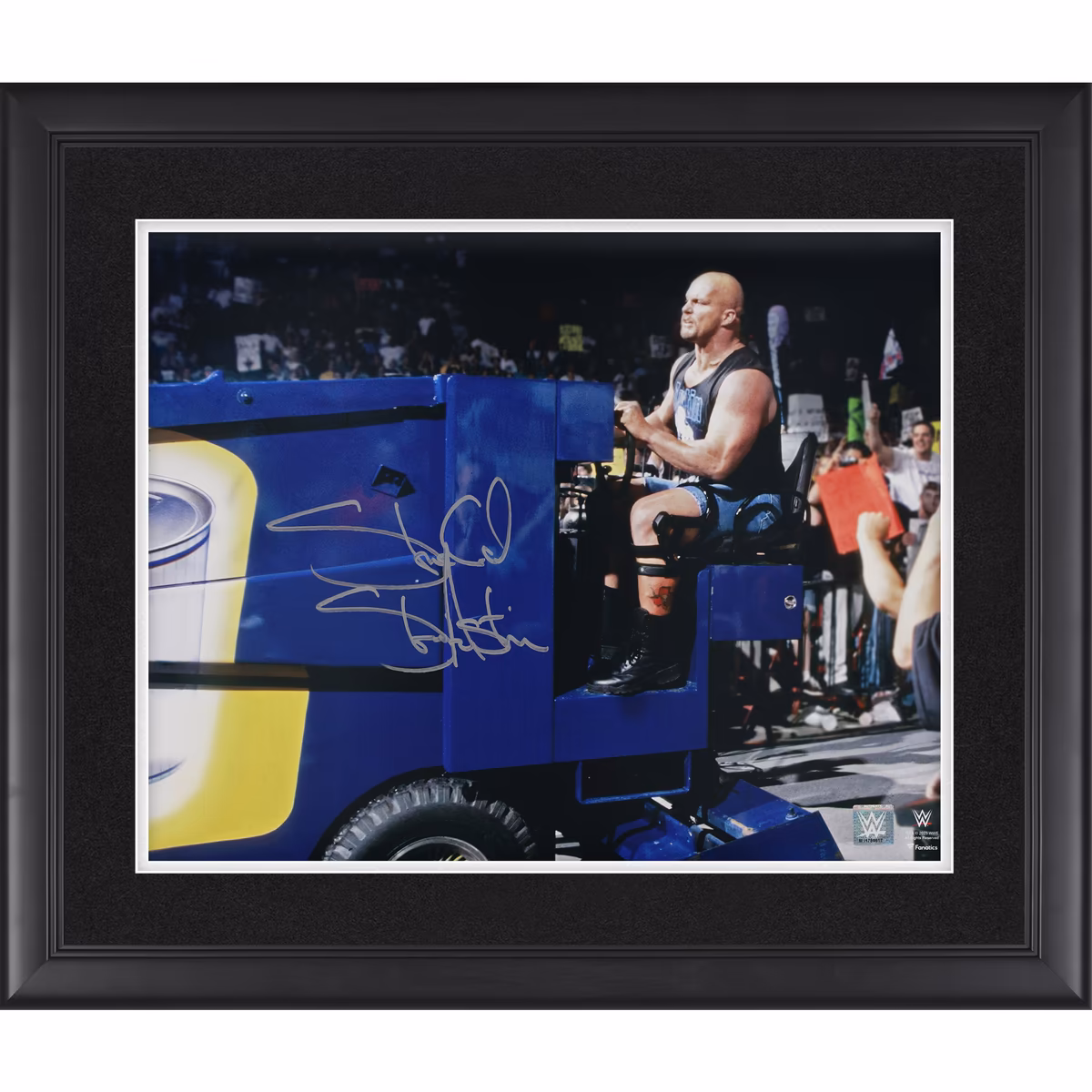 "Stone Cold" Steve Austin WWE Autographed Framed 16" x 20" Riding Zamboni Photograph
