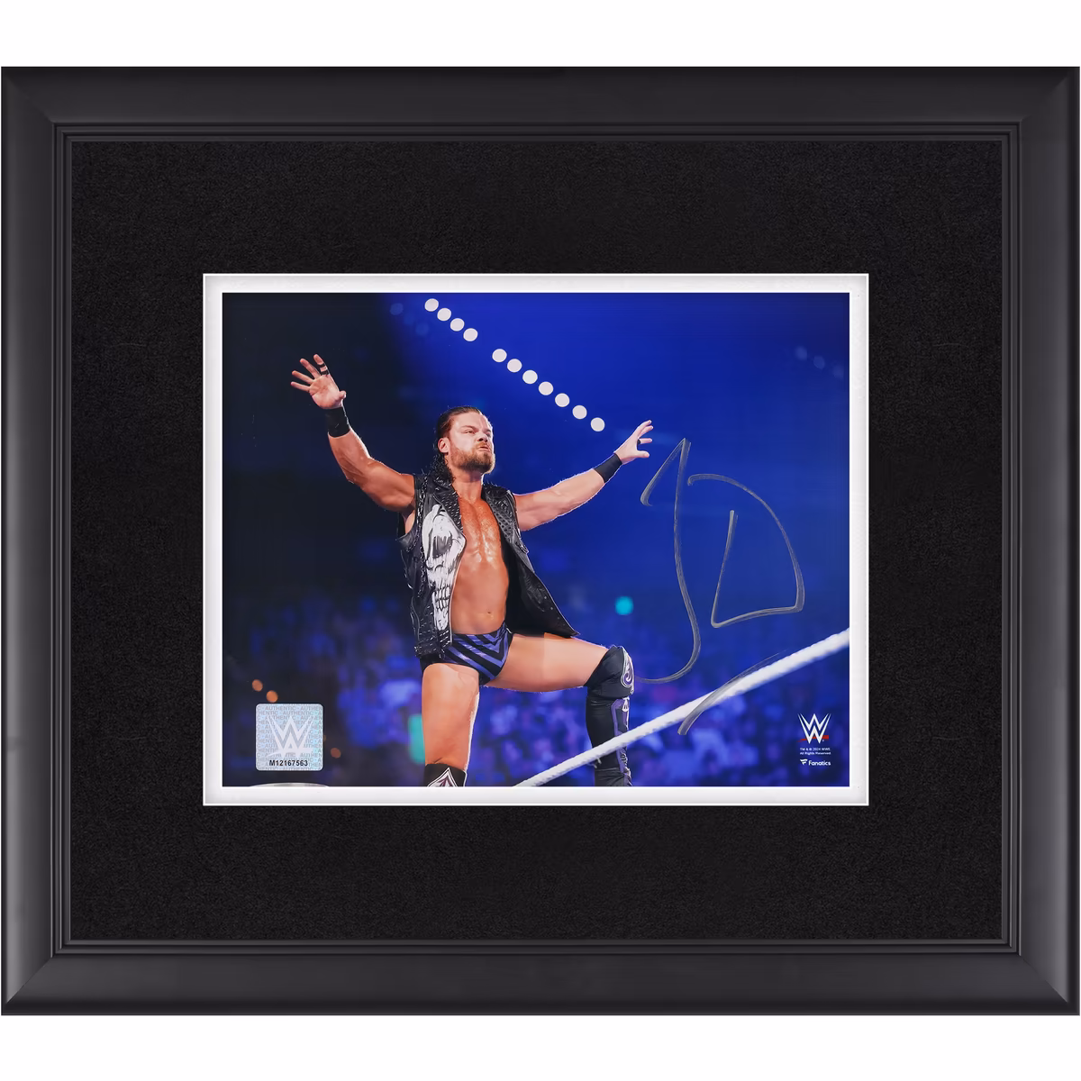 JD McDonagh WWE Autographed Framed 8" x 10" Entrance On Ropes Photograph