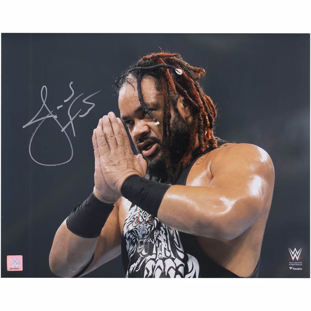 Jacob Fatu WWE Autographed 16" x 20" Prayer Hands Photograph 9 Jacob Fatu WWE Autographed 16" x 20" Prayer Hands Photograph