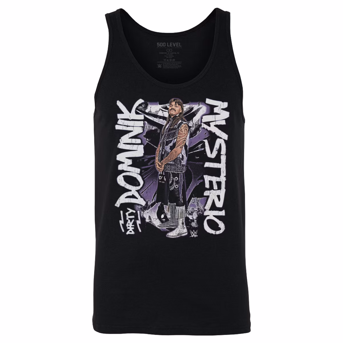 Men's 500 Level  Black Dominik Mysterio Grunge Tank Top