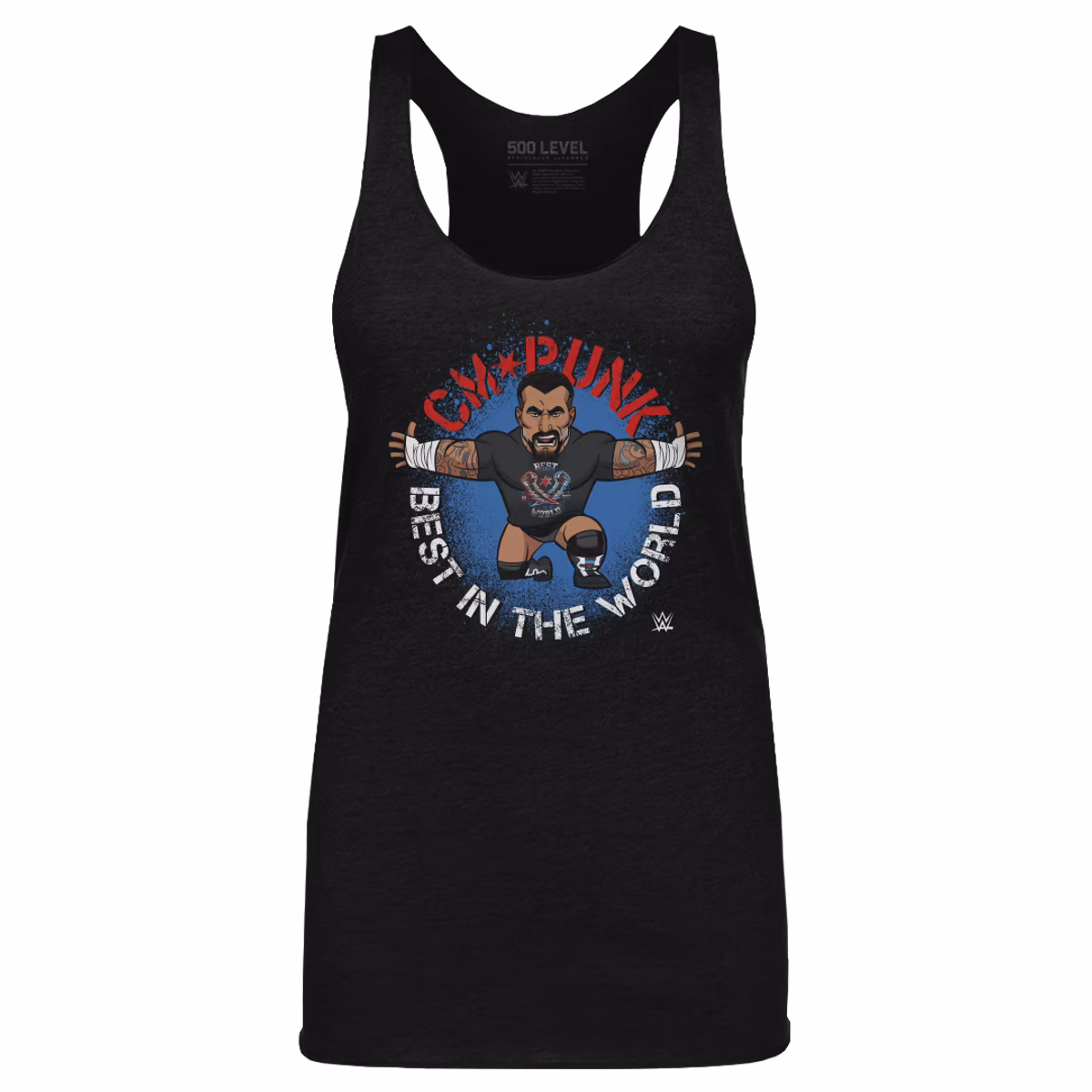 Women's 500 Level Heather Black CM Punk Big Shots Pose Tri-Blend T-Shirt