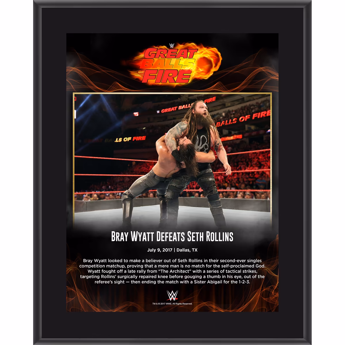 Bray Wyatt 10.5" x 13" 2017 Great Balls of Fire Chamber Sublimated Plaque