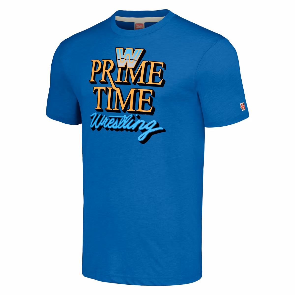 Men's Homage Blue WWE Primetime Wrestling Tri-Blend T-Shirt 3 Men's Homage Blue WWE Primetime Wrestling Tri-Blend T-Shirt