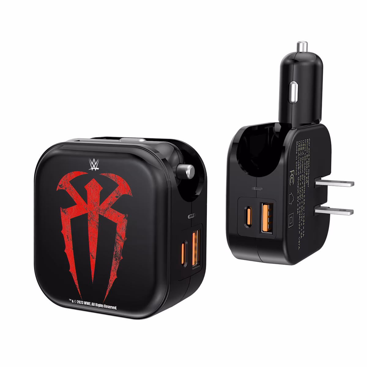 Keyscaper Black Roman Reigns 2-in-1 USB A & C Charger
