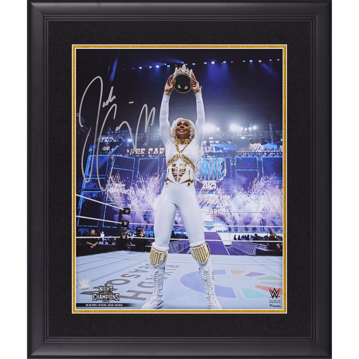 Jade Cargill WWE Autographed Framed 16" x 20" 2025 Queen of the Ring Celebration Photograph