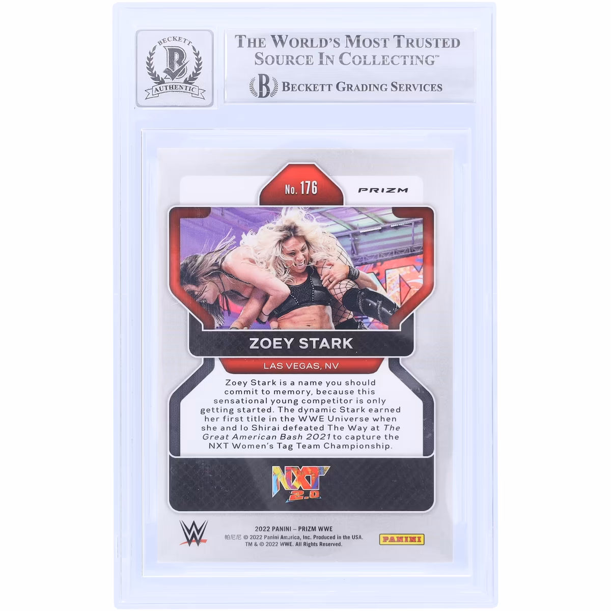 Zoey Stark WWE Autographed 2022 Panini Prizm Silver Prizm #176 Beckett Fanatics Witnessed Authenticated 10 Card 3 Zoey Stark WWE Autographed 2022 Panini Prizm Silver Prizm #176 Beckett Fanatics Witnessed Authenticated 10 Card