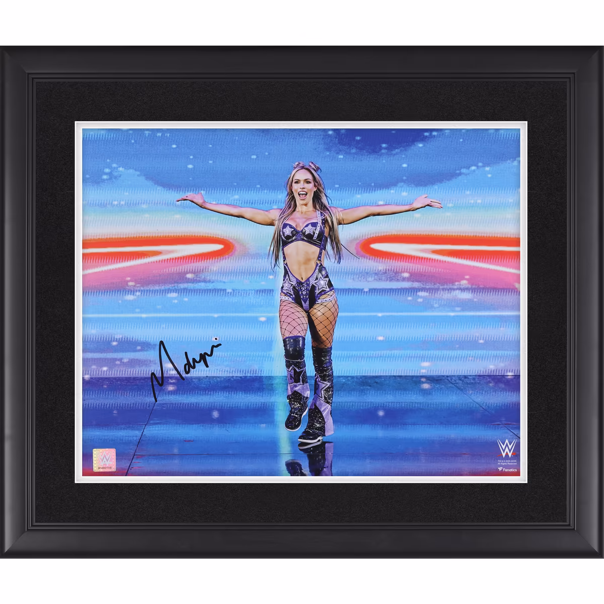 Maxxine Dupri WWE Autographed Framed 16" x 20" Entrance Arms Out Photograph
